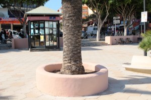 Una imagen de la plaza Julián Verdera, en ses Figueretes, una vez eliminadas las pintadas.