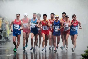 Una imagen del grupo de cabeza de la prueba de los 20 kilómetros marcha de la Copa del Mundo. Foto: IAAF