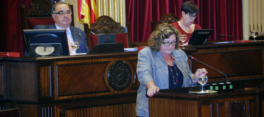 Intervenció de la diputada Marí durant aquest debat. Foto: Parlament Balear.