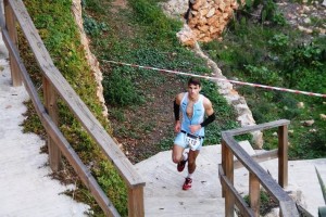 Óscar Santos, durante su participación en el pasado duatlón de es Cubells.