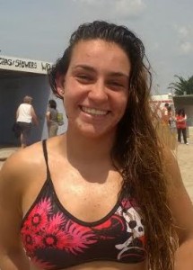 Claudia Crespillo, poco después de proclamarse ganadora de la competición de tres kilómetros