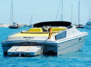 Una imagen de la lancha motora de alquiler Wallyjai, que se ha hundido en Formentera.