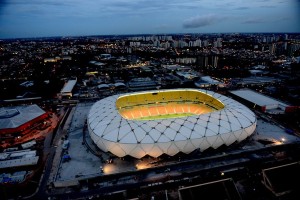 Imagen del Amazonia Arena, una de los estadios construídos para el Mundial de Brasil. Foto: Wikipedia.