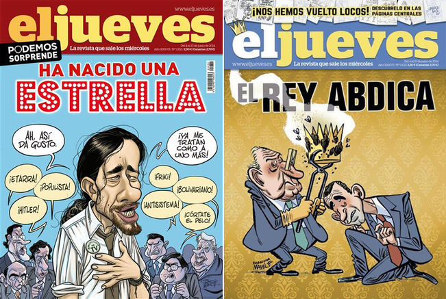 A la izquierda, la portada que se ha publicado. A la derecha, la portada censurada.