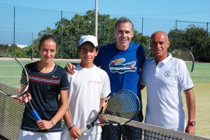 Gemma Lairon i Pedro Vives, amb Àlex Corretja y Quique Creus (Club Tennis Formentera). 