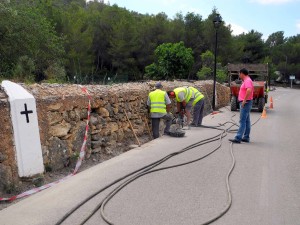 Visita a les obres elèctriques de Sant Mateu. Foto: Ajuntament de Sant Antoni.