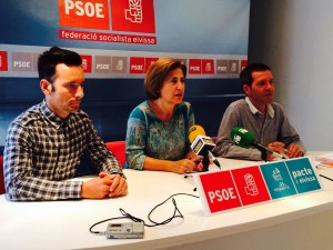 Imatge de la roda de premsa efectuada pels portaveus municipals socialistes. Foto: PSOE-Pacte.