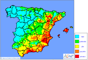 La alerta roja también estará activa el lunes. 