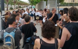 Imagen de una de las protestas del profesorado contra el TIL llevadas a cabo en el centro de Can Misses