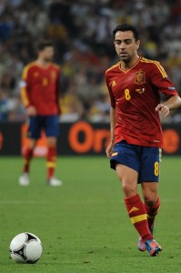 Xavi Hernández durante la Eurocopa 2012. Foto: Wikipedia.