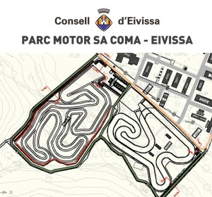 Un plano de la instalación deportiva, con el circuito de motocross a la izquierda y de autocross a la derecha.