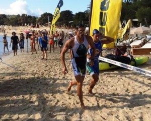 Javier Cardona y Albert Ribas, los dos primeros clasificados en la prueba de natación.