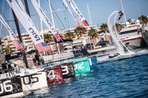 Varias de las embarcaciones que tomaron parte en la Royal Cup Marina Ibiza de TP52 Super Series.