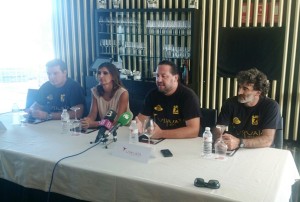 Juanan Ripoll, Carmen Matutes, Javier Escandell y Toni Gino, durante la presentación.