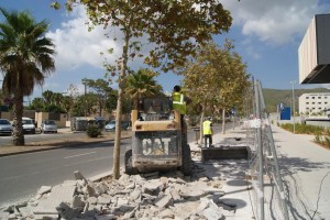 Imagen de los trabajos que se están llevando a cabo en la calle Corona