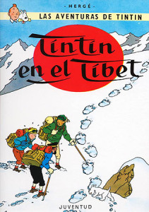 Portada de la edición en castellano de Tintín en el Tíbet.