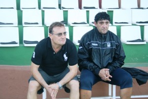 Mario Ormaechea y Muriana, poco antes del inicio del partido entre la Peña y el Atlético Rafal. 