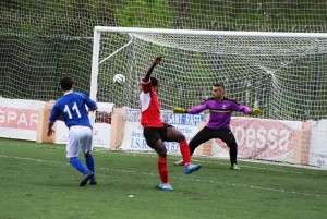 Fisher, en el momento de marcar el tercer gol de su equipo en el minuto 36.