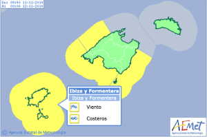 Las rachas de viento podrían alcanzar los 70 kilómetros por hora.  Fuente: Aemet