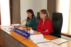 Lina Sansano y Virginia Marí han presentado el informe que se enviará a la Unesco. Foto: Ayuntamiento de Evissa.