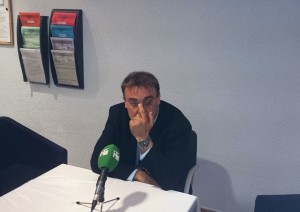 Mario Ormaechea durante la rueda de prensa posterior al partido.