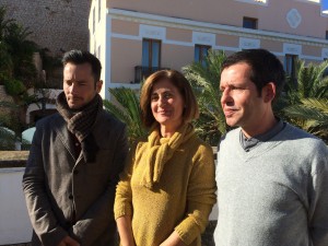 Rafa Ruiz, Lurdes Costa y Mar Costa, durante su comparecencia sobre el emisario de Talamanca. Foto: L. A.