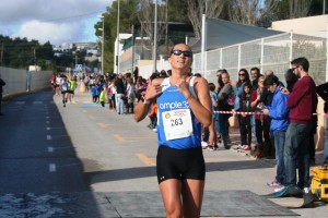 Indre Barkute, en pleno esfuerzo