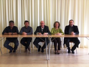 Toni Palerm, Víctor Lozano, Labi, Neus Marí y Sergio Tortosa, en la presentación del homenaje a Kiko Serra.