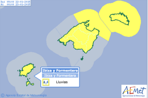 Los chubascos podrían intensificarse a lo largo del jueves.  Imagen: Aemet