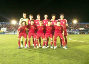 Once inicial de la selección española en el amistoso frente a Italia. Foto: V. R.