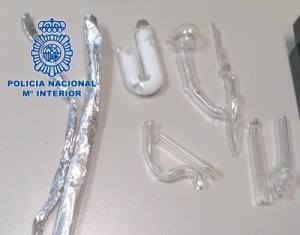 Parte de los instrumentos incautados por la Policía Nacional en esta operación. 