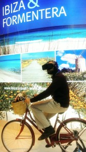 La bicicleta instalada en el stand de Formentera. 