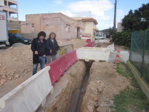 Visita a las obras de la calle Ses Roques del núcleo urbano de Sant Josep