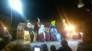 Los Reyes Magos, poco después de su llegada a Sant Miquel el año pasado