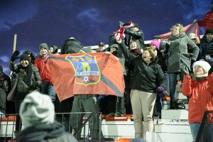 Los aficionados del Formentera celebran el gol del empate.