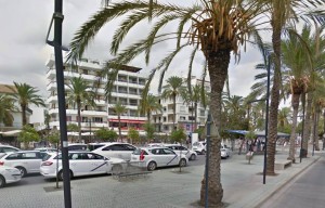 La parada de taxis ubicada en el Passeig de ses Fonts. 