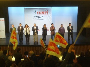 Candidatos socialistas en un acto de campaña en el centro cultural de Jesús. Foto: V.R.