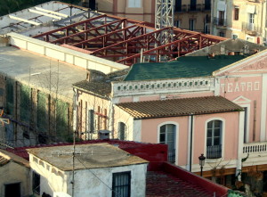 Imagen del Teatro Pereyra en plenas obras.