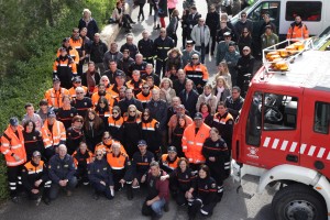 Foto de grupo en la fiesta de Protección Civil de la isla