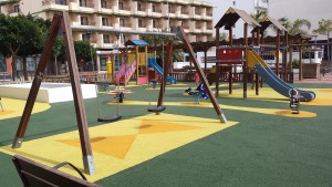 El arque infantil de la Plaza España, en Sant Antoni. 