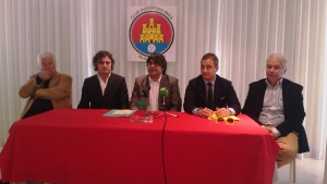 Joan Riera, Massimo Anselmi, Pepe Vidal, Filippo Valli y Paco Serrano, durante la presentación en el Hotel Pachá. 