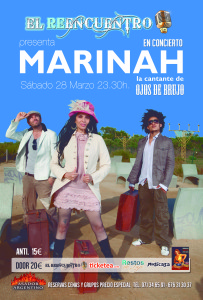 El cartel promocional de concierto de Marinah, la cantante de Ojos de Brujo.