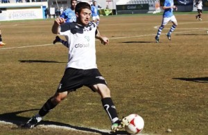 Javier Sáiz, Churre, en un partido con la Balompédica Conquense.