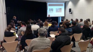 Los asistentes en el Palau de Congressos.