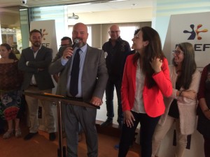 Nacho Rodrigo y Miryam Valladolid en el acto de lanzamiento de las candidaturas. Foto: L. A.