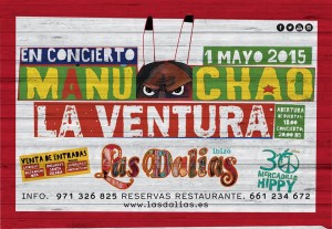 Imagen promocional del concierto de Manu Chau en Las Dalias. 