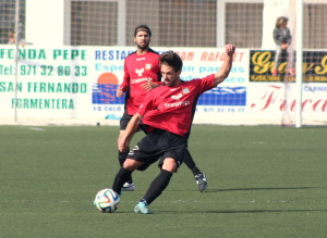 Maikel, en un partido de liga en Sant Francesc