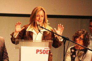 La ex ministra de Sanidad y Asuntos Exteriores, durante un momento de su discurso.