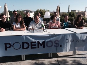 Los candidatos al Parlament por Podem Eivissa, esta tarde.