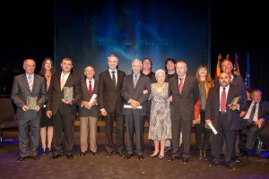 Els premiats, al escenari